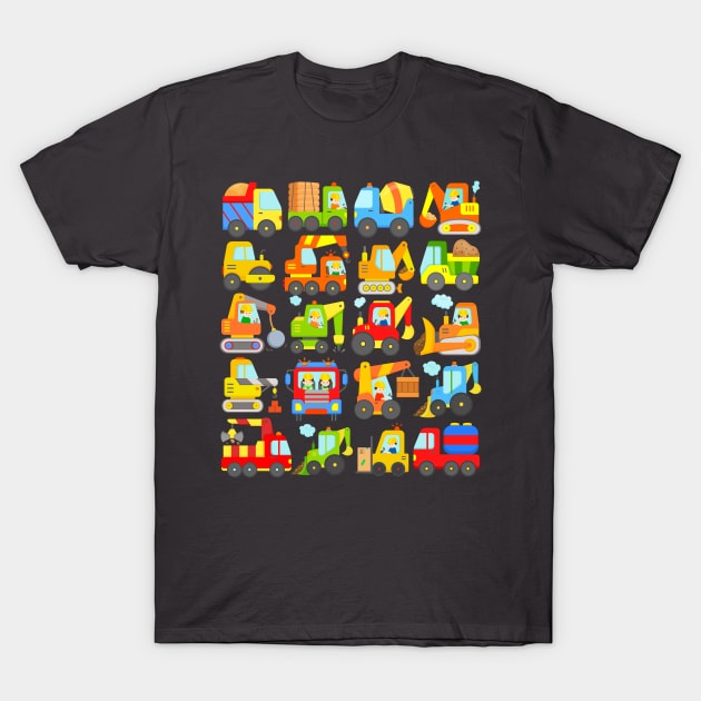 Cute Construction Vehicle Design for Toddlers and Kids T-Shirt by samshirts
